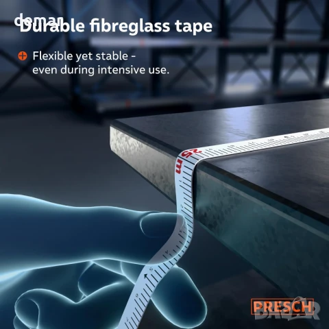 Ролетка от фибростъкло Presch 50 м - Бързо връщане благодарение на скоростна кутия 3:1, снимка 7 - Други стоки за дома - 50474194