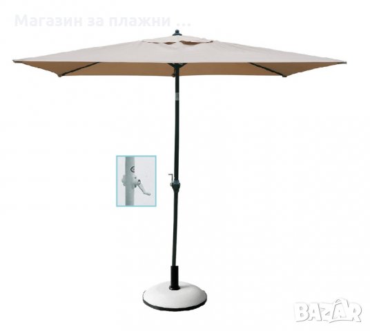 Градински чадър диаметър 2.6 метра механизъм за отваряне и затваряне, снимка 1 - Градински мебели, декорация  - 29360885