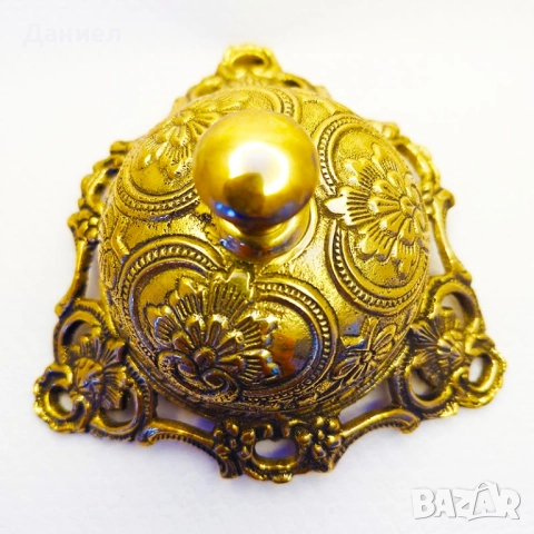 Звънец бронзов настолен с ретро дизайн , снимка 2 - Други - 51549473