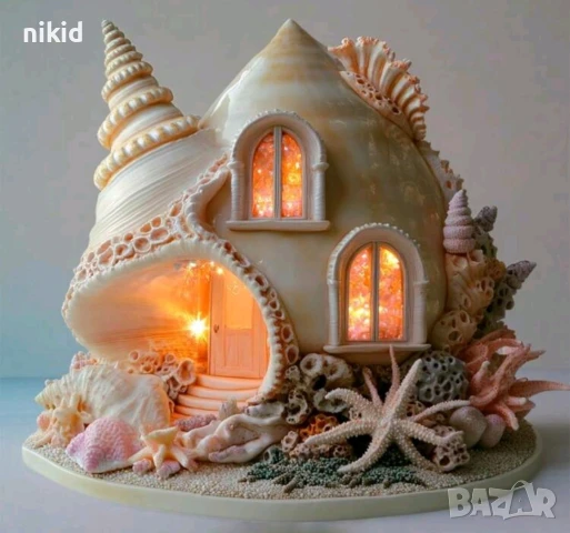 Морска къща къщичка рапан раковина рапани силиконов молд форма фондан шоколад декор украса, снимка 3 - Форми - 50898894