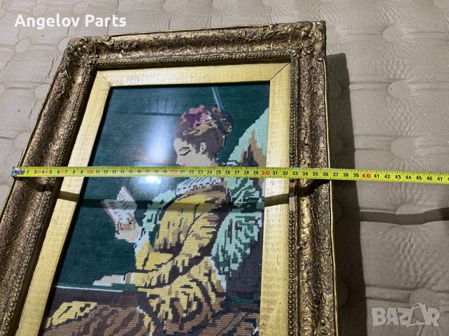 Гоблен Момичето с книгата (старо производство), снимка 8 - Гоблени - 42803753