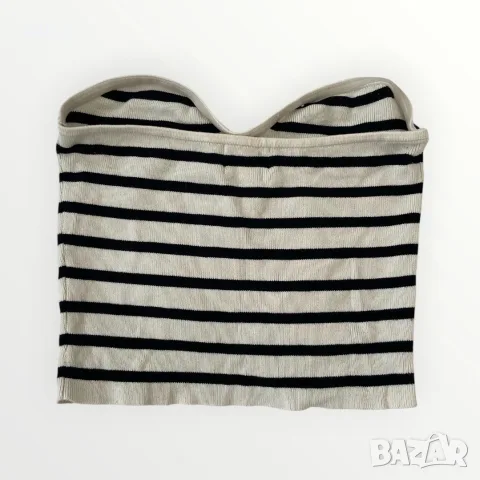Strapless stripes Crop top h&m, снимка 2 - Корсети, бюстиета, топове - 56214756