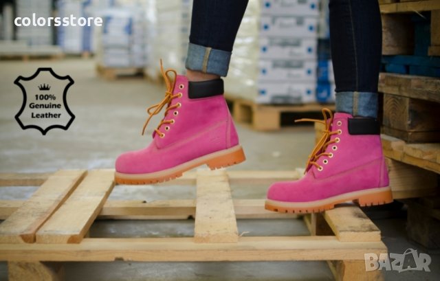Дамски равни боти - розов ЕСТЕСТВЕН набук - T03 