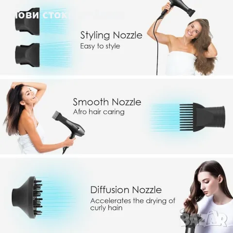 Сешоар Faszin S200, 2500 W, приставки, четка, дифузер
, снимка 4 - Сешоари - 48858910