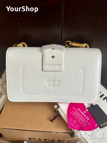 Чисто нова чанта, колан и пртфейл Pinko в бял цвят, снимка 3 - Чанти - 54049103