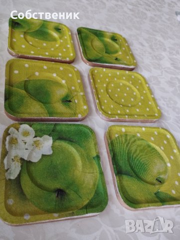 Симпатични дървени подложки за чаши, снимка 2 - Аксесоари за кухня - 39199437