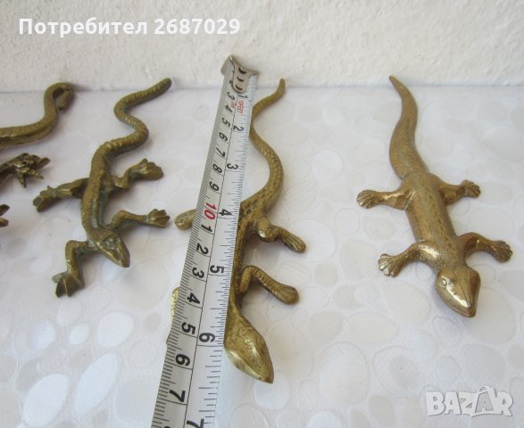 4 бр колекция гущер саламандър влечуго рептилия месинг бронз метал, снимка 10 - Статуетки - 29741896
