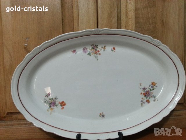 Стар български порцелан плато елипса