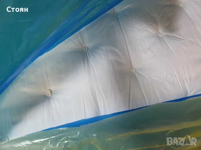 Син диван от плат с функция сън голяма двойка, снимка 8 - Дивани и мека мебел - 51955424