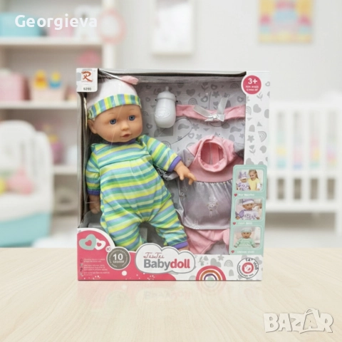 Бебе кукла Baby Doll с 10 звука и аксесоари - идеалният подарък, снимка 6 - Кукли - 52869669