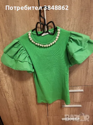 Блуза с перли, снимка 2 - Тениски - 47827387