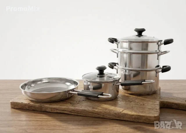 Комплект съдове за готвене Berghoff Teka Kuppersbusch Cookware set 7 части тиган касерола тенджера 