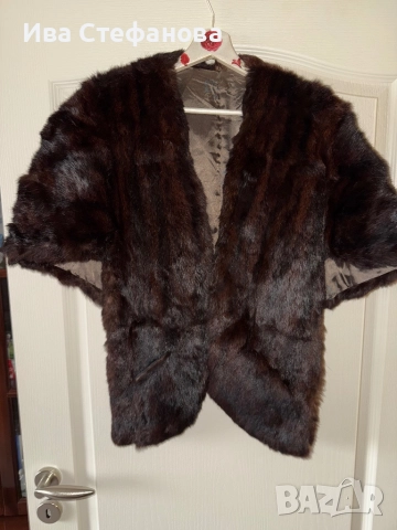 норков шал наметка болеро от норка естествен косъм кафяв универсален размер , снимка 15 - Рокли - 39970757