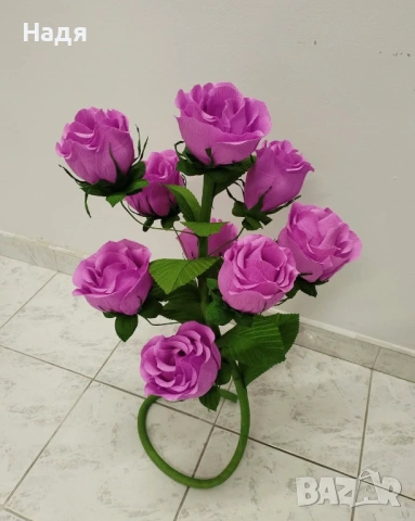 Цветя от креп хартия за декорация фотосесия парти танци подарък