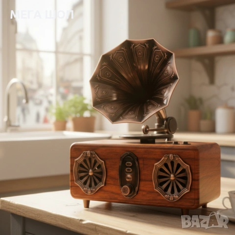 Bluetooth радио колонка AS36, 2x5W, 1800mAh – ретро и мощна, снимка 3 - Други - 53918064