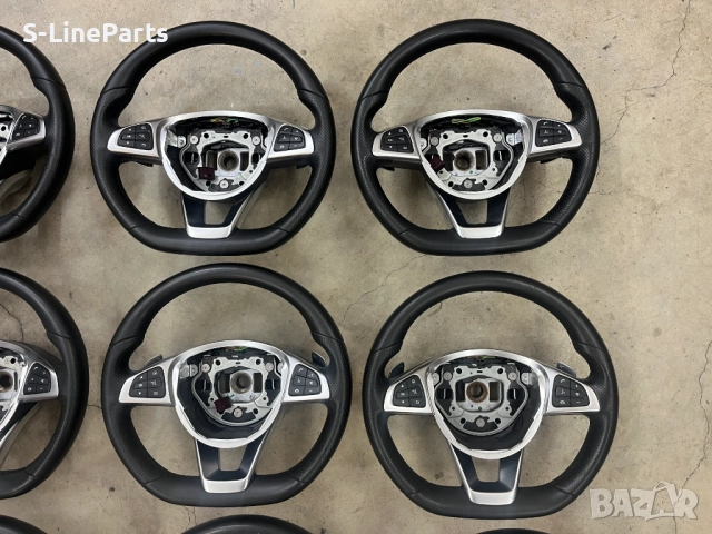 Оригинален с перфорирана кожа Мулти волан с пера Mercedes A Class AMG Мерцедес А Класа АМГ, снимка 4 - Части - 44642846