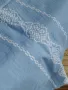Бледосиня покривка със семпли ръчни бродерии. 👉136 х 87 см , снимка 3