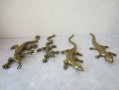 4 бр колекция гущер саламандър влечуго рептилия месинг бронз метал, снимка 6