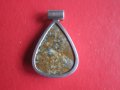 Сребърен медальон висулка колие с камък , снимка 4