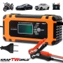 Автоматично зарядно за акумулатори KraftWorld 12V с LCD дисплей и ремонтен режим, снимка 1