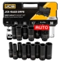 Комплект дълбоки ударни вложки 6-стенни 1/2″ (10 – 36 мм) 15 части JCB, снимка 1