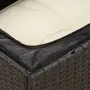 vidaXL Градински диван с възглавници, 3-местен, черен, полиратан, снимка 8