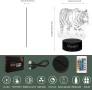 Холограмна 3D LED лампа Тигър-дистанционно управление 16 цвята+други режими на управление, снимка 6