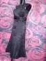 Черна елегантна разкроена рокля бюстие под коляното с мъниста М, снимка 5