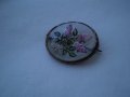Рядка колекционерска брошка стъкло ГЕМИЯ цветя, снимка 3