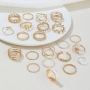 Комплект бижута - 22 броя пръстени, налични в цвят злато или сребро, снимка 5