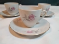 чаша за кафе с чинийка стар български порцелан с рози 28/5, снимка 2
