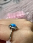 Сребърен пръстен Син опал Австралия, снимка 9