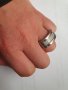 Оригинален стоманен пръстен с карбон SETTE, снимка 5
