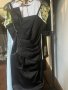 Черна къса сатенена рокля размер S, снимка 1 - Рокли - 42893097