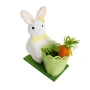 6512 Великденска декорация зайче с кошничка и морков, 12x10x5.5 см, снимка 3