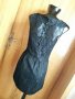 Черна къса рокля с дантела М, снимка 4