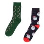 2 чифта Мъжки Коледни чорапи с Дядо Коледа Candy, 41-46н, снимка 1