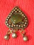 ВЪЗРОЖДЕНСКИ СТАРИНЕН ОСМАНСКИ НАКИТ ТРЕПКА с НЕФРИТ САЧАН 15111, снимка 1