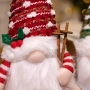 Светеща коледна играчка – Декорация с LED осветление и плетена шапка, снимка 5