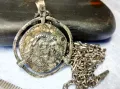 СРЕБЪРЕН МЕДАЛЬОН АРТ РЕПЛИКА КОПИЕ на ДРЕВНА МОНЕНА с СРЕБЪРНА ВЕРИЖКА ОКСИДИРАНО СРЕБРО 925 47522, снимка 11