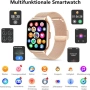 4606 Елегантен смарт часовник със златист корпус, IP68 водоустойчивост и две каишки, снимка 2