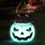 Halloween Соларен тиквен фенер за декорация, водоустойчивa тиква (синьозелено), снимка 1