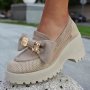 Обувки на платформа - бежови - BR678, снимка 2