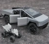 Метални колички: Tesla Cybertruck с ATV, снимка 1