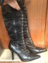 Дамски ботуши естествена кожа и сатен, снимка 5