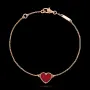 Van Cleef & Arpels VCA Rose Gold Red Carnelian Sweet Heart Дамска Гривна, снимка 2