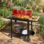 Градинско барбекю на колела, емайлирана стомана, 4 степени + Подарък 3 прибора , снимка 1