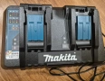 Комплект Макита 2бр. оригинални батерии 5Ah Makita BL1850B и оригинално бързо двойно зарядно DC18RD , снимка 1