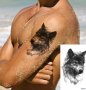 Вълк черно бял малка временна татуировка тотос Tattoo
