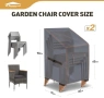 Нови 2 броя Водоустойчиви калъфи за градински столове 80x85x60/90 см Сиви покривала, снимка 2